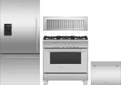 4 Piece Package Includes Refrigerator, Range, Hood And Dishwasher